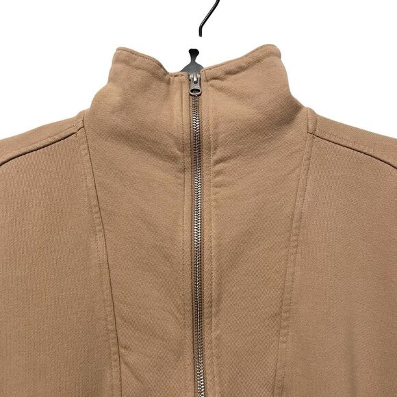 EVERLANE Half Track Zip Sweatshirt in Burnt Sugar XL - Picture 2 of 6